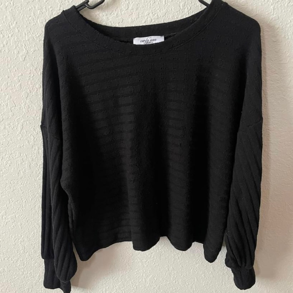 CJLA black knit pullover sweater size small